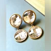 Naušnice Geometry Duo Crystal Gold
