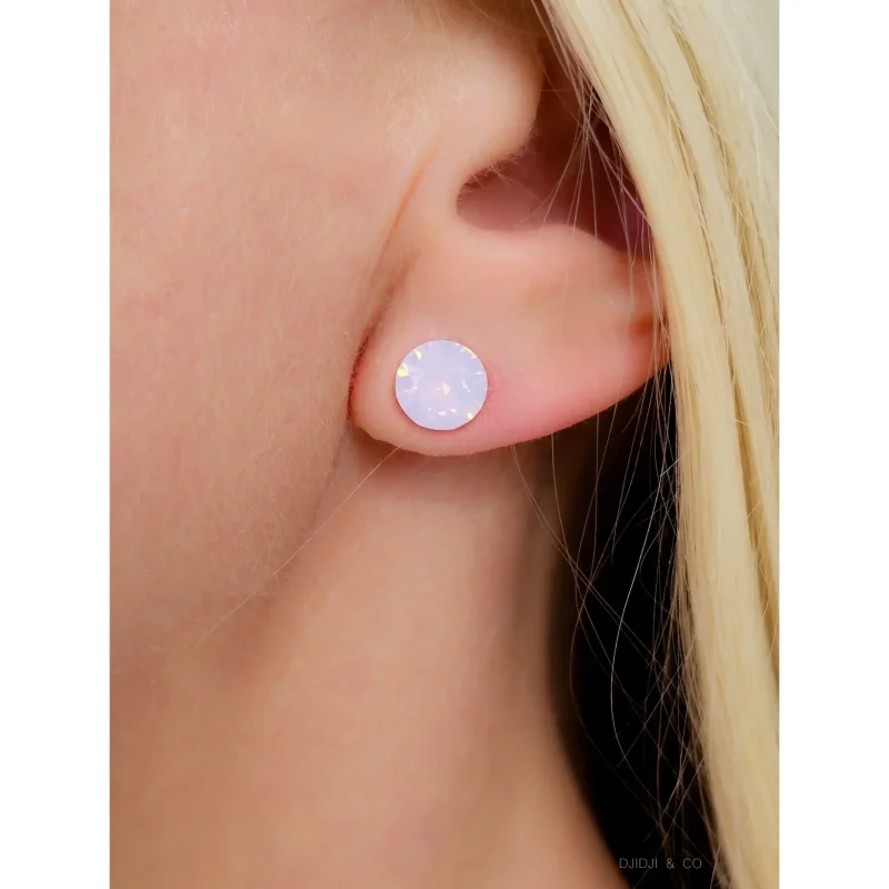 Naušnice Rose Opal Round Medium