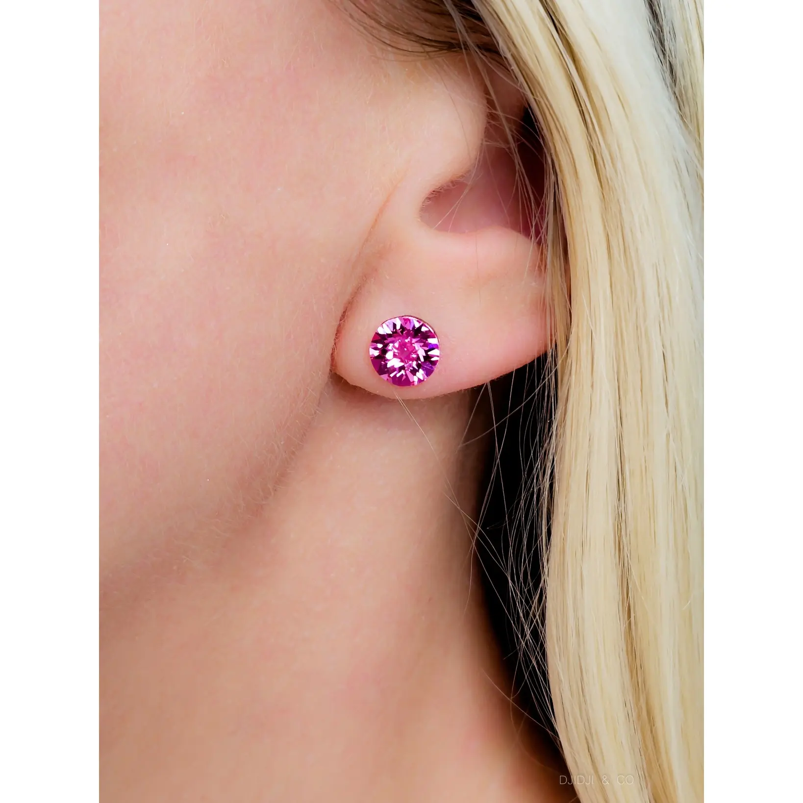 Naušnice Rose Spike Round Medium - Image 2