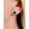 Naušnice Blue Zircon Round Medium