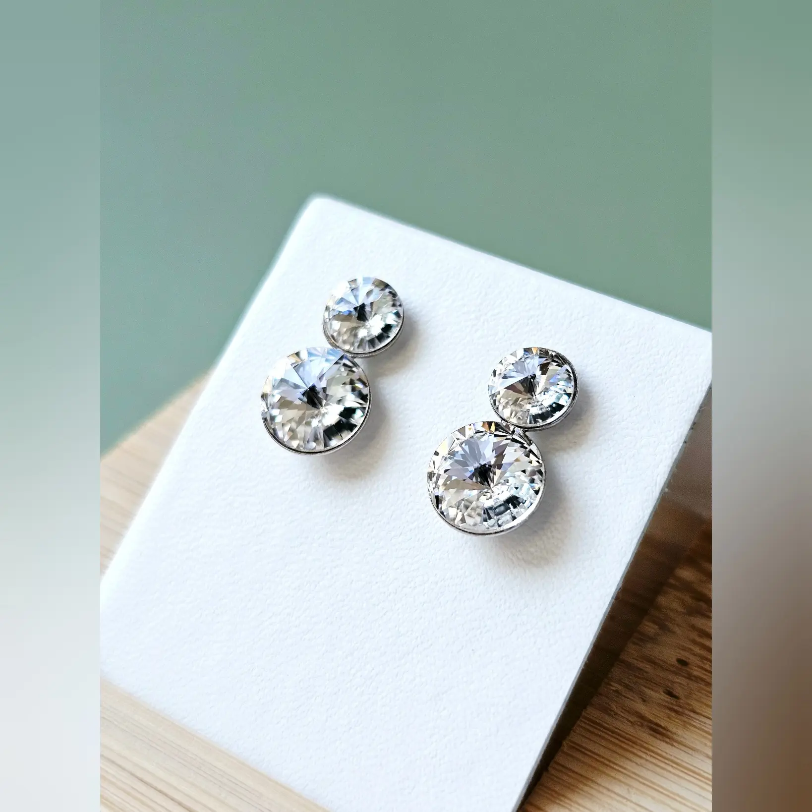 Naušnice Duo Crystal Ag