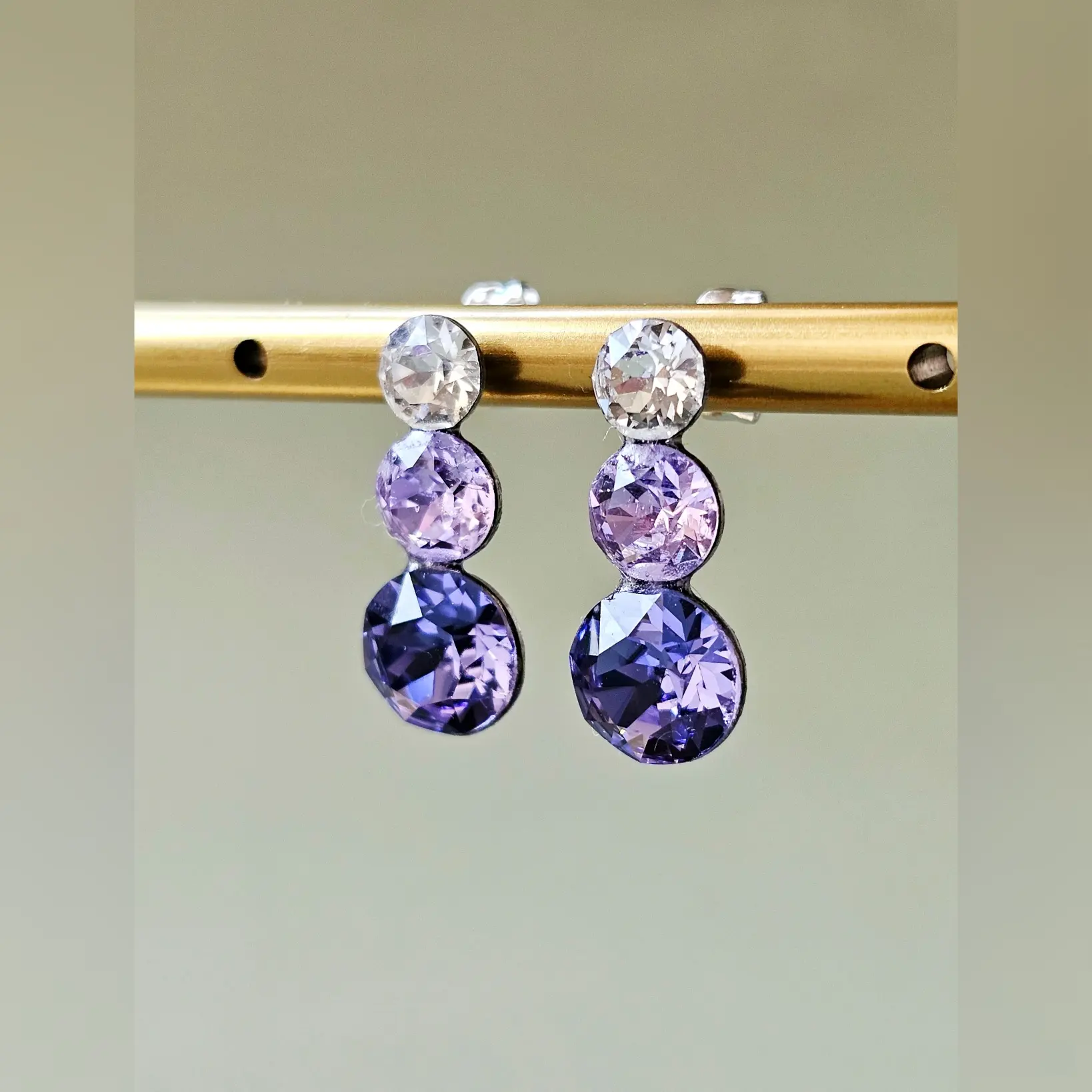 Naušnice Trio Purple Long