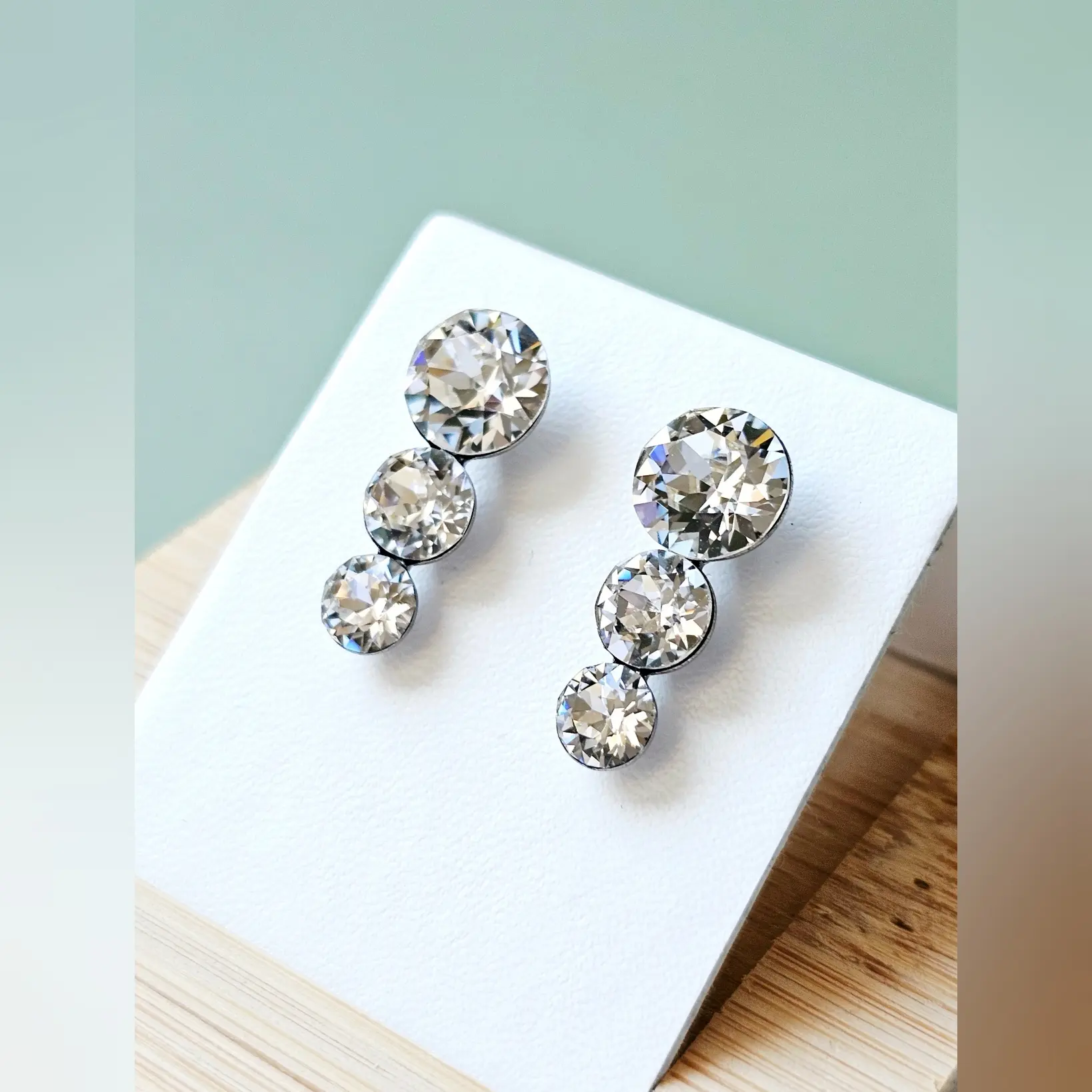 Naušnice Trio Crystal Reverse Long