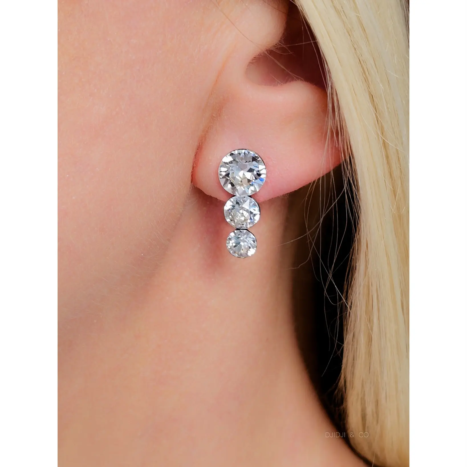 Naušnice Trio Crystal Reverse Long - Image 2