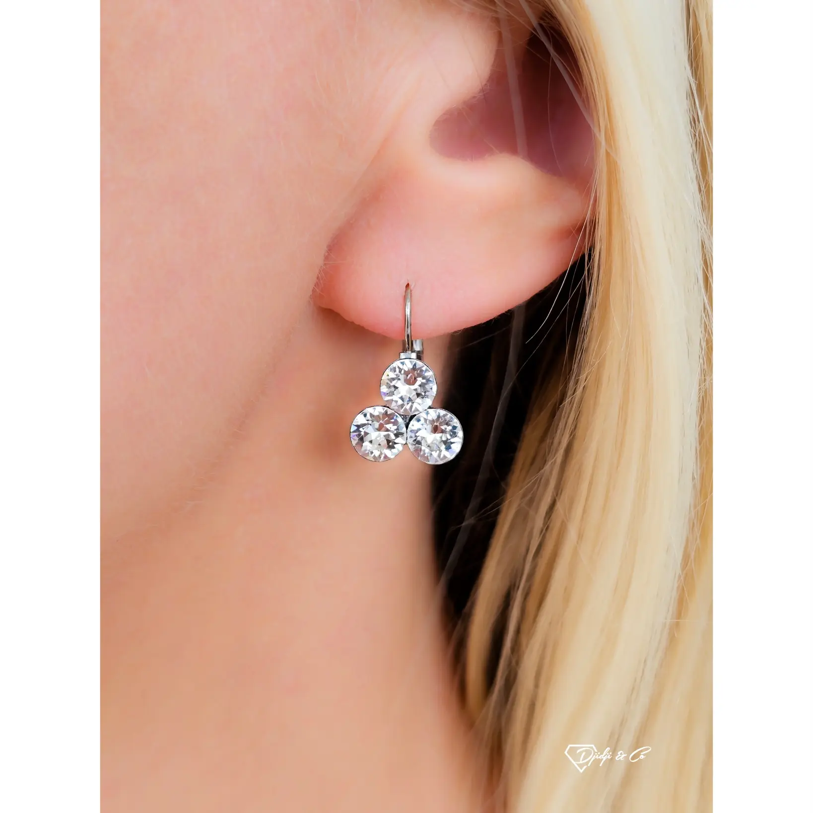 Naušnice Trio Flower Crystal - Image 3