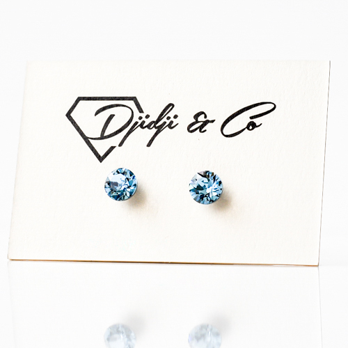 Naušnice Aquamarine Round Small