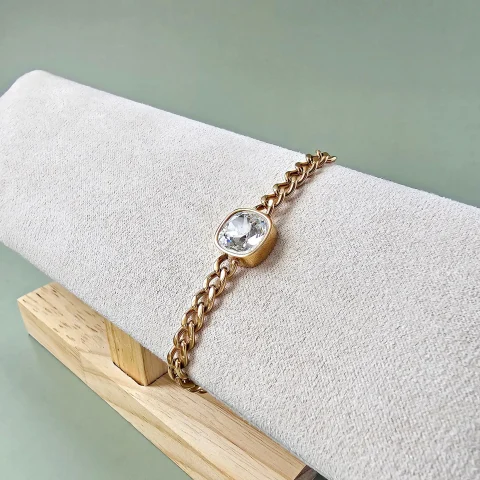 Narukvica Cuban Cushion Crystal G